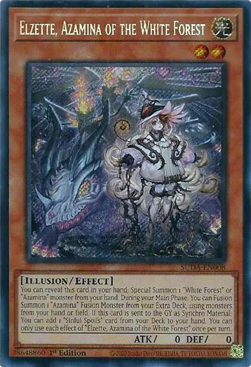 Elzette, Azamina of the White Forest [SUDA-EN008] Secret Rare | Exor Games Dartmouth