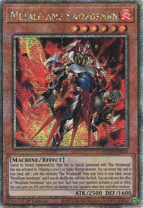 Metalflame Swordsman (Quarter Century Secret Rare) [SUDA-EN014] Quarter Century Secret Rare | Exor Games Dartmouth