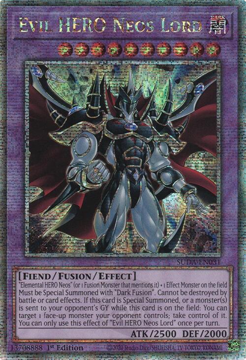 Evil HERO Neos Lord (Quarter Century Secret Rare) [SUDA-EN031] Quarter Century Secret Rare | Exor Games Dartmouth