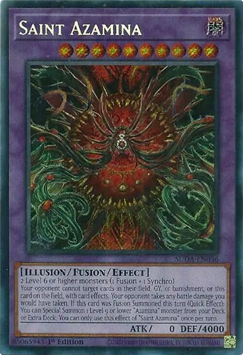Saint Azamina [SUDA-EN036] Secret Rare | Exor Games Dartmouth