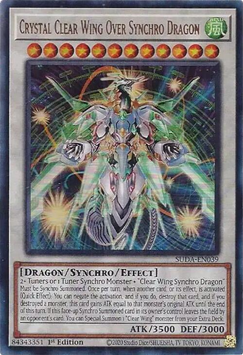 Crystal Clear Wing Over Synchro Dragon [SUDA-EN039] Ultra Rare | Exor Games Dartmouth