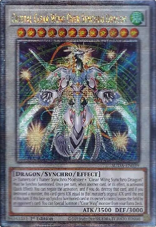 Crystal Clear Wing Over Synchro Dragon (Quarter Century Secret Rare) [SUDA-EN039] Quarter Century Secret Rare | Exor Games Dartmouth