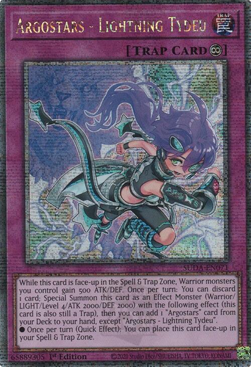Argostars - Lightning Tydeu (Quarter Century Secret Rare) [SUDA-EN071] Quarter Century Secret Rare | Exor Games Dartmouth