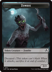 Zombie (0011) // Zombie (0012) Double-Sided Token [Innistrad Remastered Tokens] | Exor Games Dartmouth