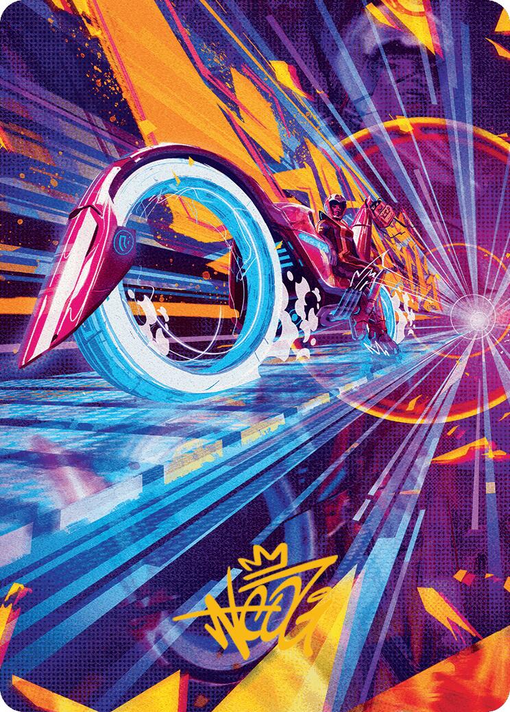 Spotcycle Scouter Art Card (Gold-Stamped Signature) [Aetherdrift Art Series] | Exor Games Dartmouth