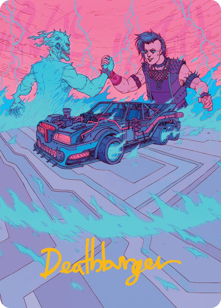 Demonic Junker Art Card (Gold-Stamped Signature) [Aetherdrift Art Series] | Exor Games Dartmouth