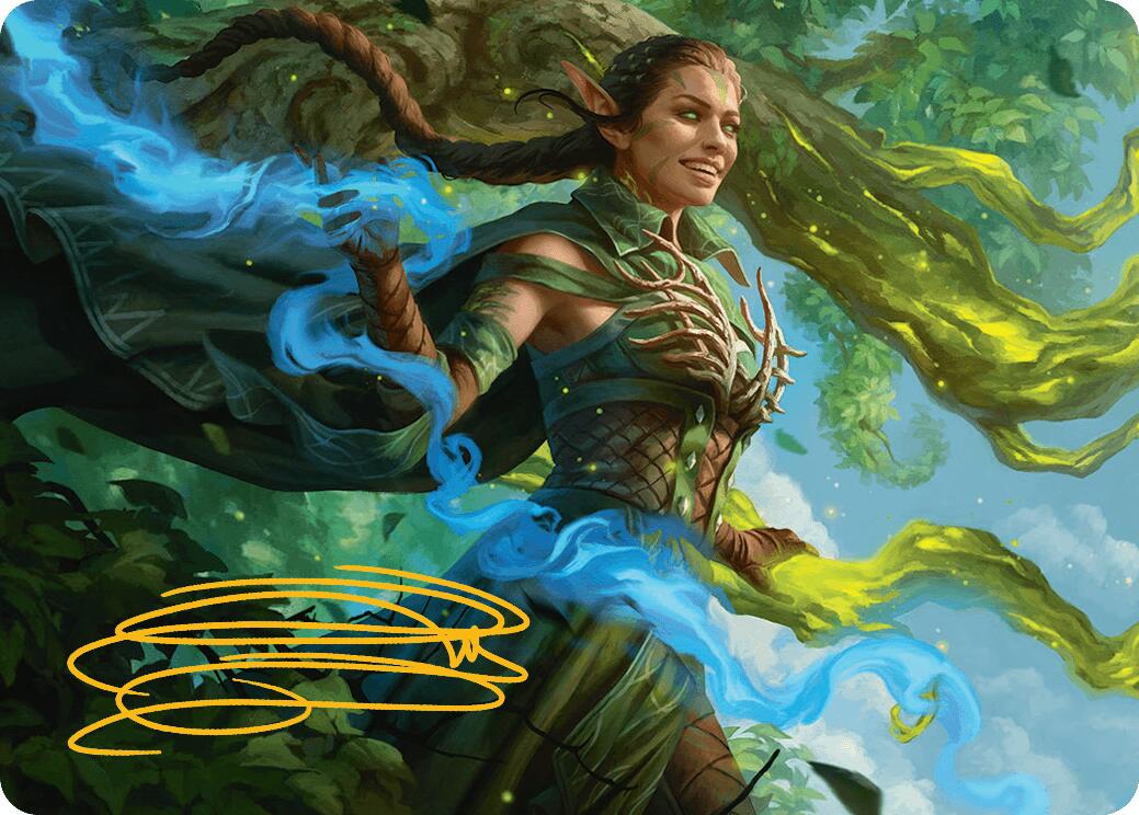 Nissa, Worldsoul Speaker Art Card (Gold-Stamped Signature) [Aetherdrift Art Series] | Exor Games Dartmouth