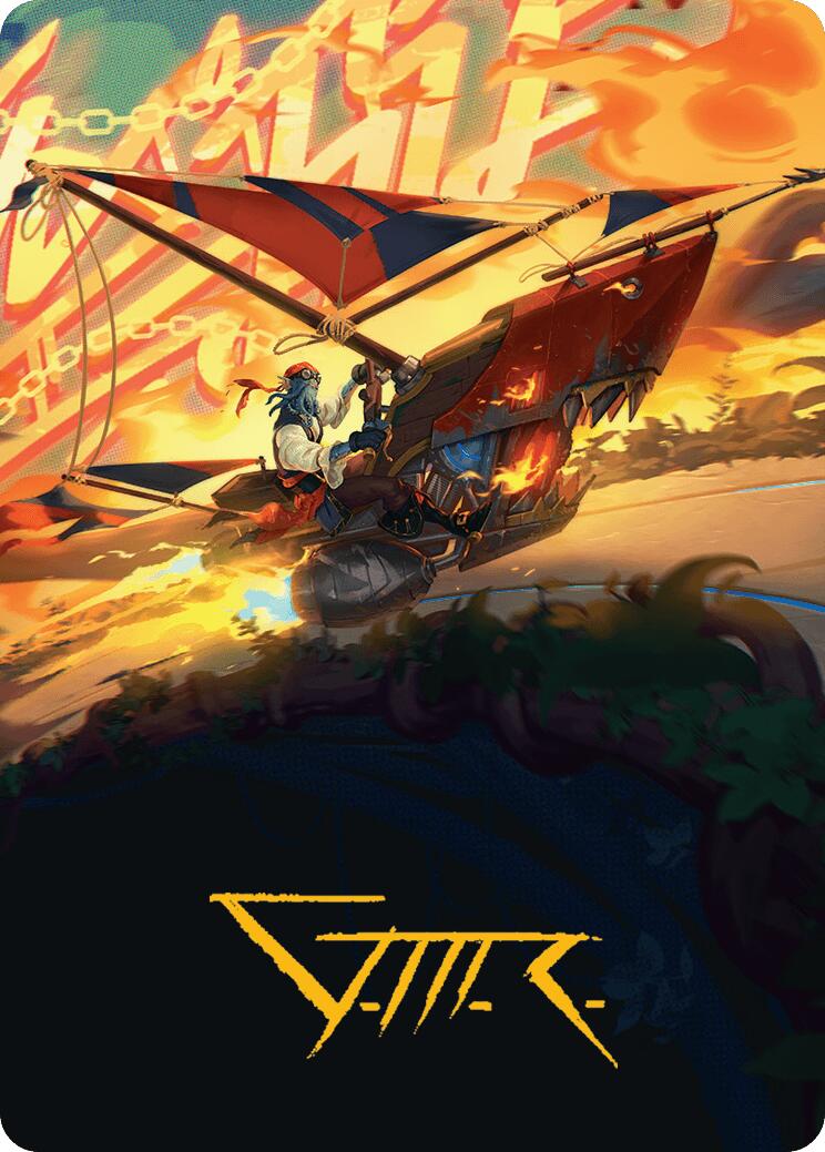 Boosted Sloop Art Card (Gold-Stamped Signature) [Aetherdrift Art Series] | Exor Games Dartmouth