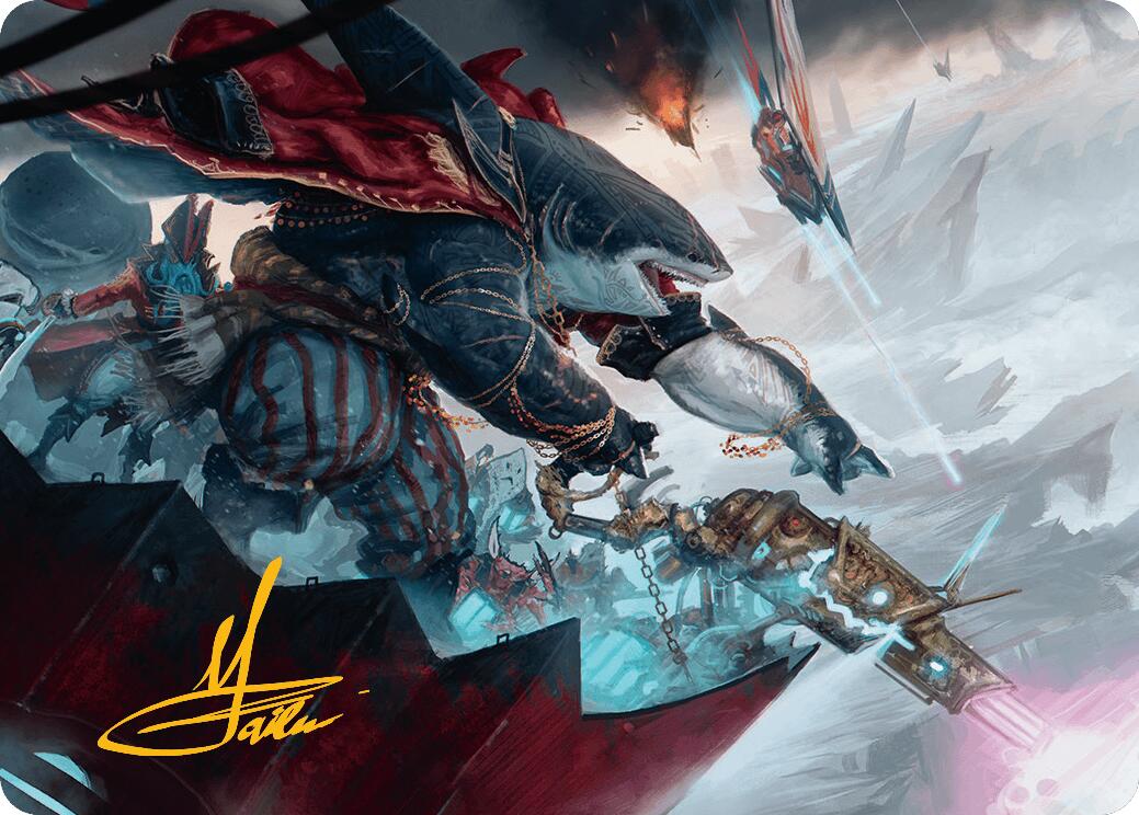 Captain Howler, Sea Scourge Art Card (16/54) (Gold-Stamped Signature) [Aetherdrift Art Series] | Exor Games Dartmouth