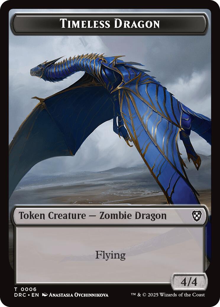 Timeless Dragon // Zombie (0007) Double-Sided Token [Aetherdrift Tokens] | Exor Games Dartmouth