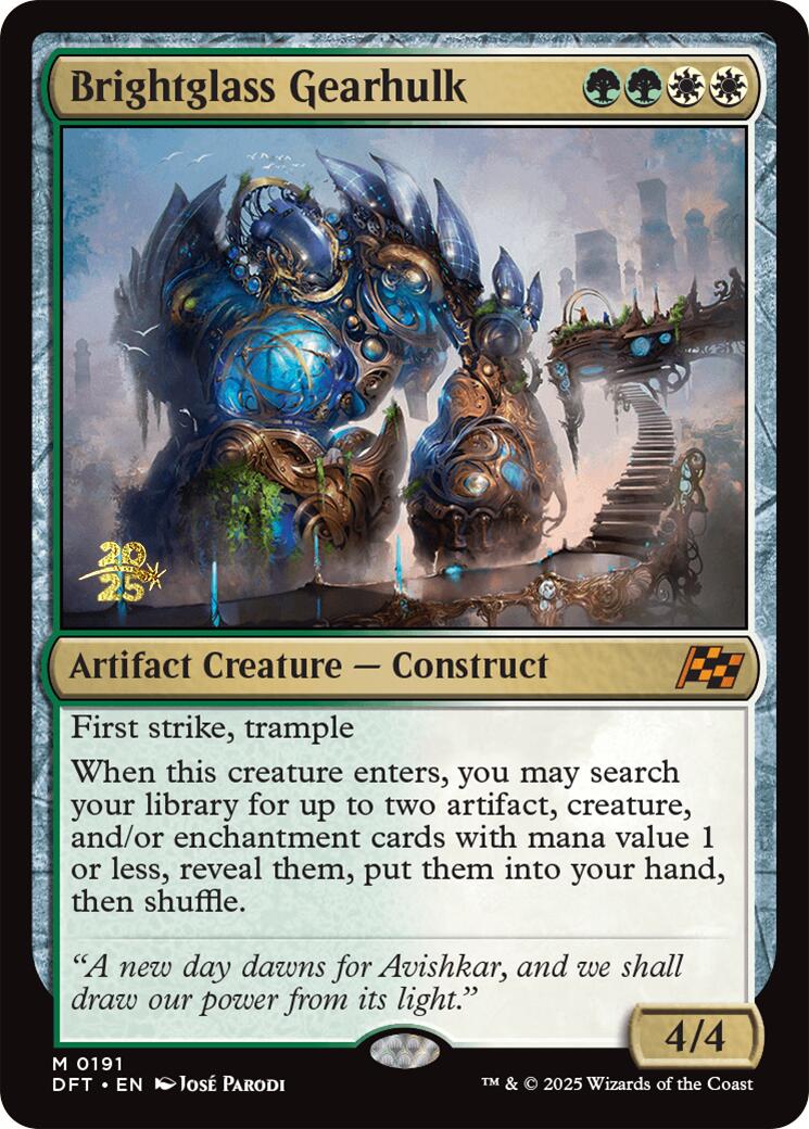 Brightglass Gearhulk [Aetherdrift Prerelease Promos] | Exor Games Dartmouth