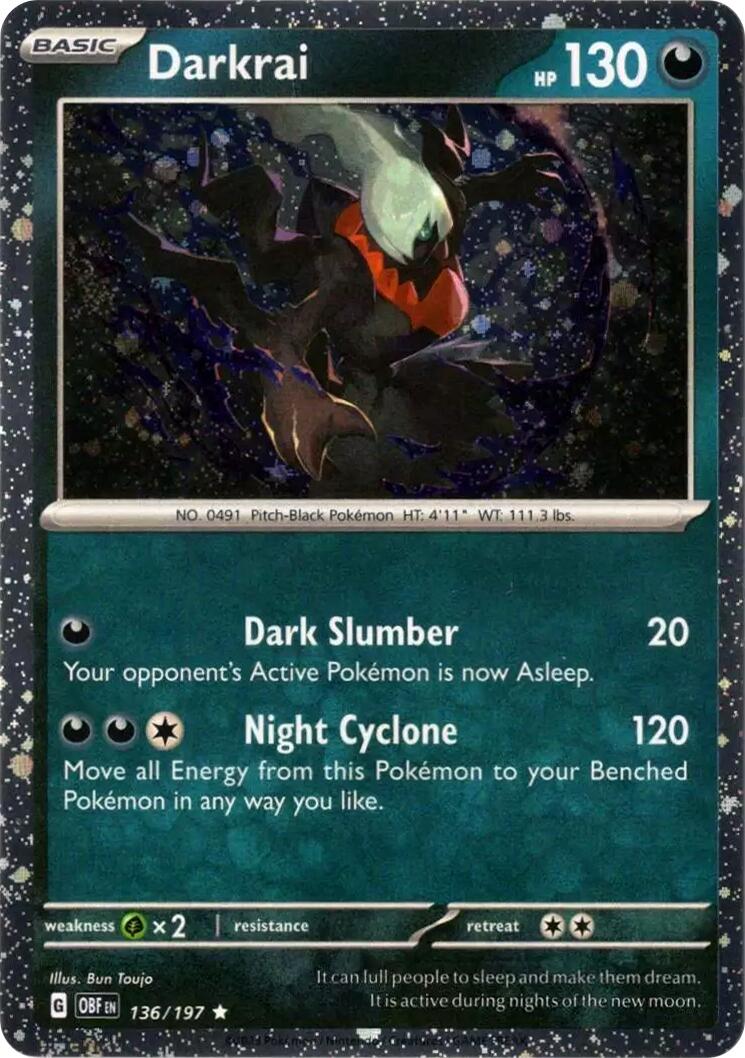 Darkrai (136/197) (Cosmos Holo) [Scarlet & Violet: Obsidian Flames] | Exor Games Dartmouth