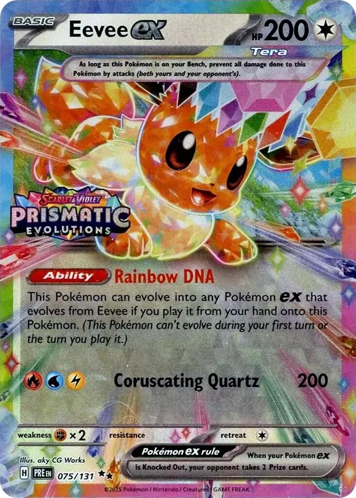 Eevee ex (075/131) (Prismatic Evolutions Stamp) [Scarlet & Violet: Prismatic Evolutions] | Exor Games Dartmouth