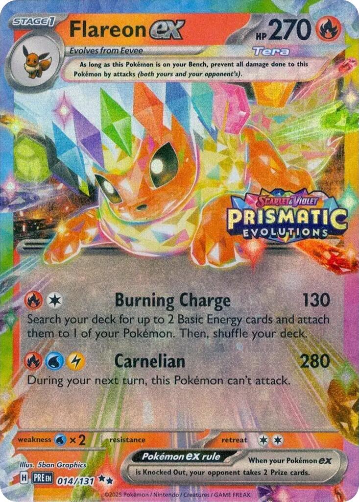 Flareon ex (014/131) (Prismatic Evolutions Stamp) [Scarlet & Violet: Prismatic Evolutions] | Exor Games Dartmouth