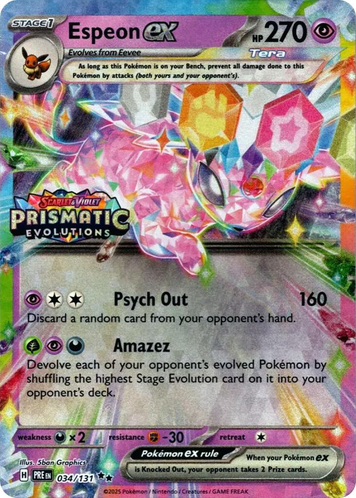 Espeon ex (034/131) (Prismatic Evolutions Stamp) [Scarlet & Violet: Prismatic Evolutions] | Exor Games Dartmouth