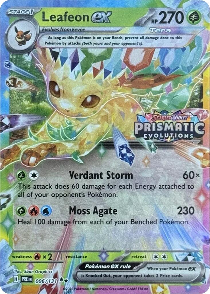 Leafeon ex (006/131) (Prismatic Evolutions Stamp) [Scarlet & Violet: Prismatic Evolutions] | Exor Games Dartmouth