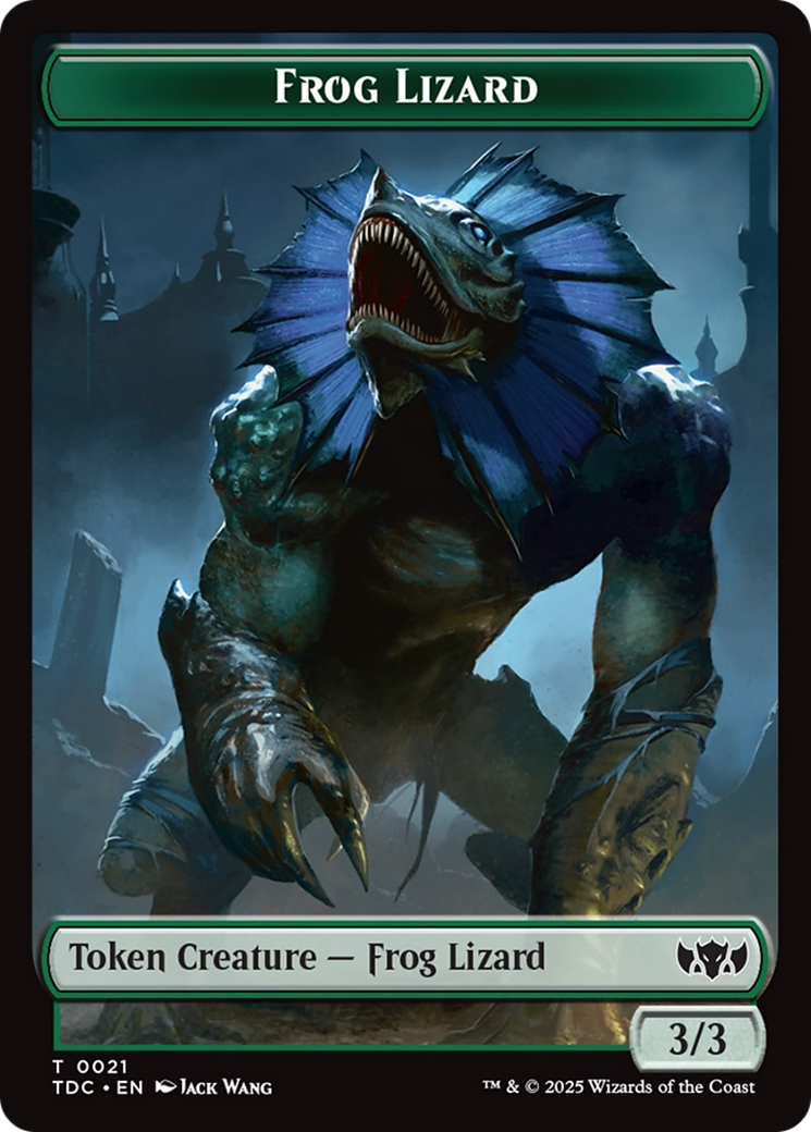 Frog Lizard // Dragon (0014) Double-Sided Token [Tarkir: Dragonstorm Commander Tokens] | Exor Games Dartmouth
