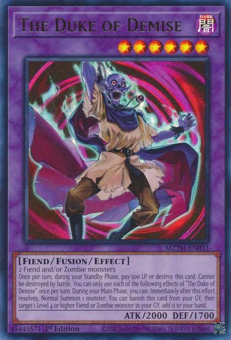 The Duke of Demise [MZTM-EN033] Ultra Rare | Exor Games Dartmouth
