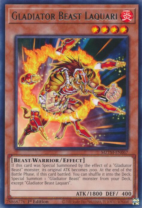 Gladiator Beast Laquari [MZTM-EN067] Rare | Exor Games Dartmouth