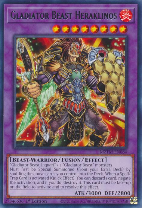 Gladiator Beast Heraklinos [MZTM-EN084] Rare | Exor Games Dartmouth