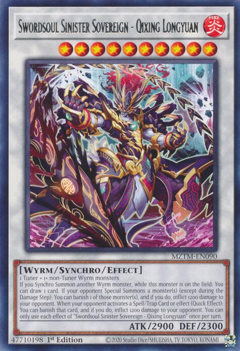 Swordsoul Sinister Sovereign - Qixing Longyuan [MZTM-EN090] Rare | Exor Games Dartmouth