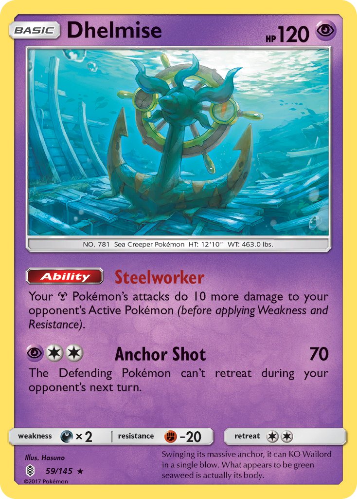 Dhelmise (59/145) (Theme Deck Exclusive) [Sun & Moon: Guardians Rising] | Exor Games Dartmouth