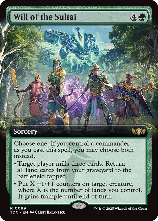 Will of the Sultai (Extended Art) [Tarkir: Dragonstorm Commander] | Exor Games Dartmouth