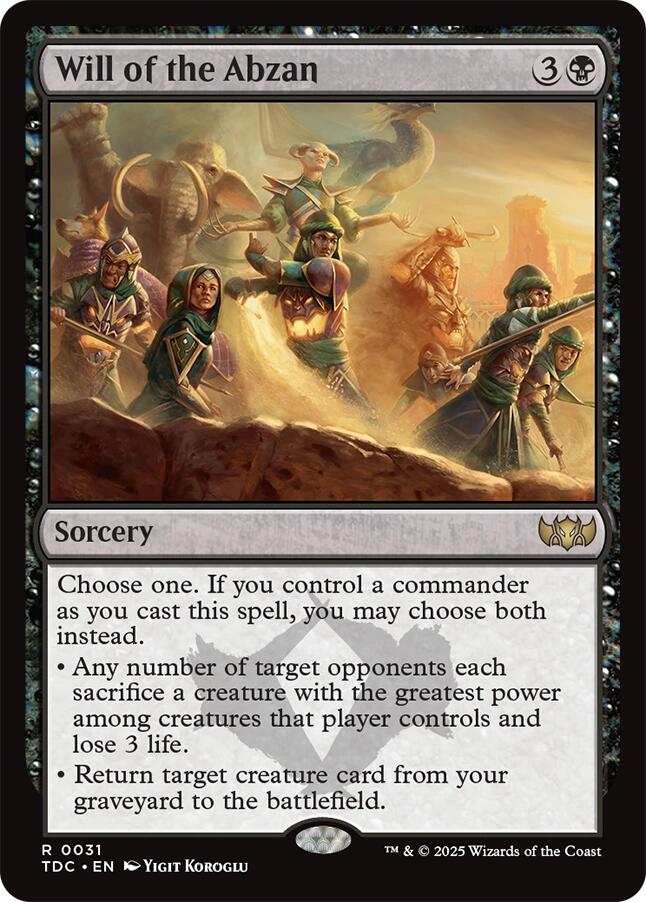 Will of the Abzan [Tarkir: Dragonstorm Commander] | Exor Games Dartmouth