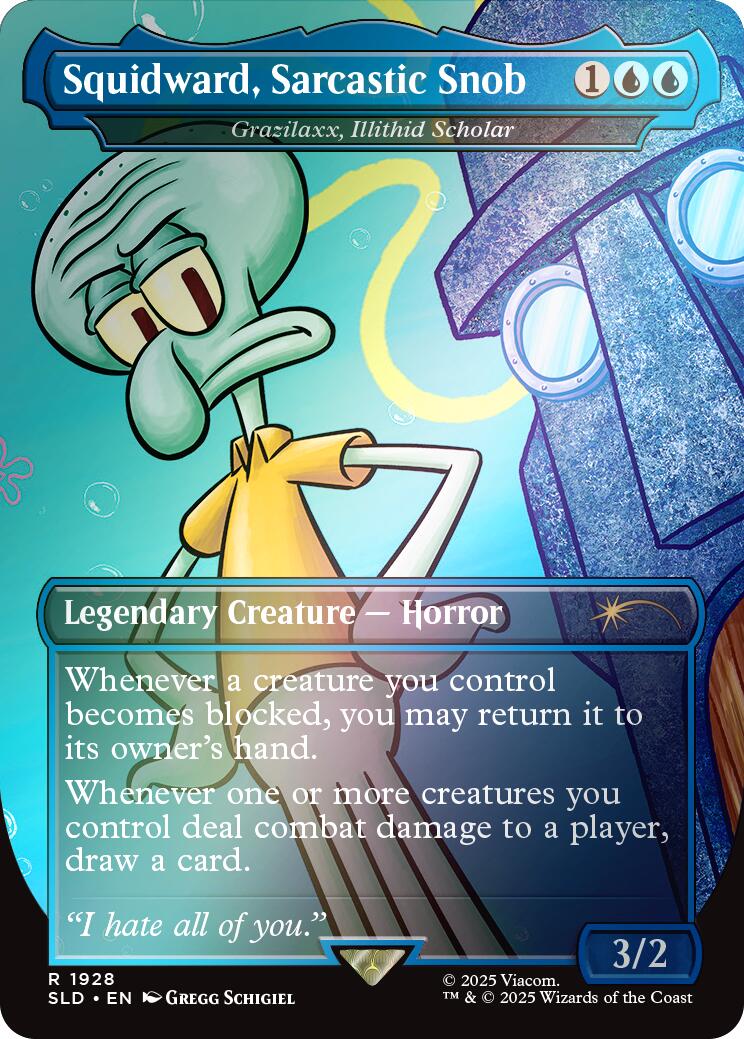 Squidward, Sarcastic Snob - Grazilaxx, Illithid Scholar (Rainbow Foil) [Secret Lair Drop Series] | Exor Games Dartmouth