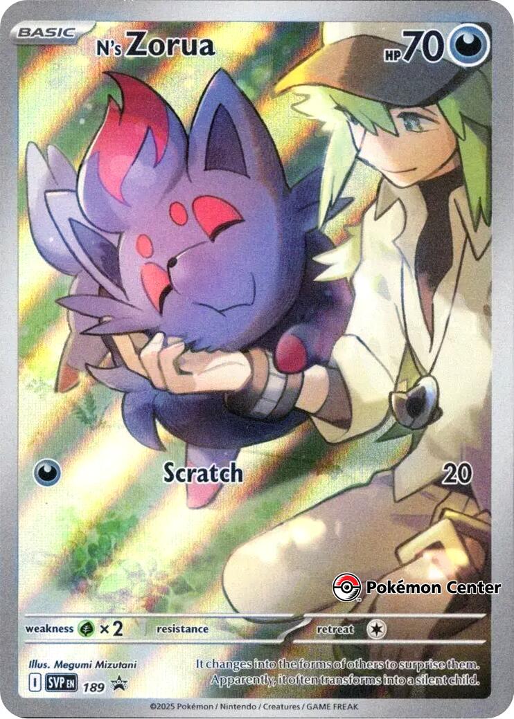 N's Zorua (SVP189) (Pokemon Center Exclusive) [Scarlet & Violet: Black Star Promos] | Exor Games Dartmouth