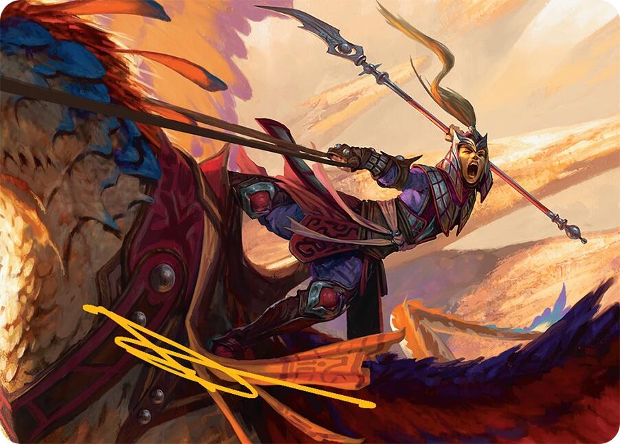 Dragonback Lancer Art Card (3/54) (Gold-Stamped Signature) [Tarkir: Dragonstorm Art Series] | Exor Games Dartmouth