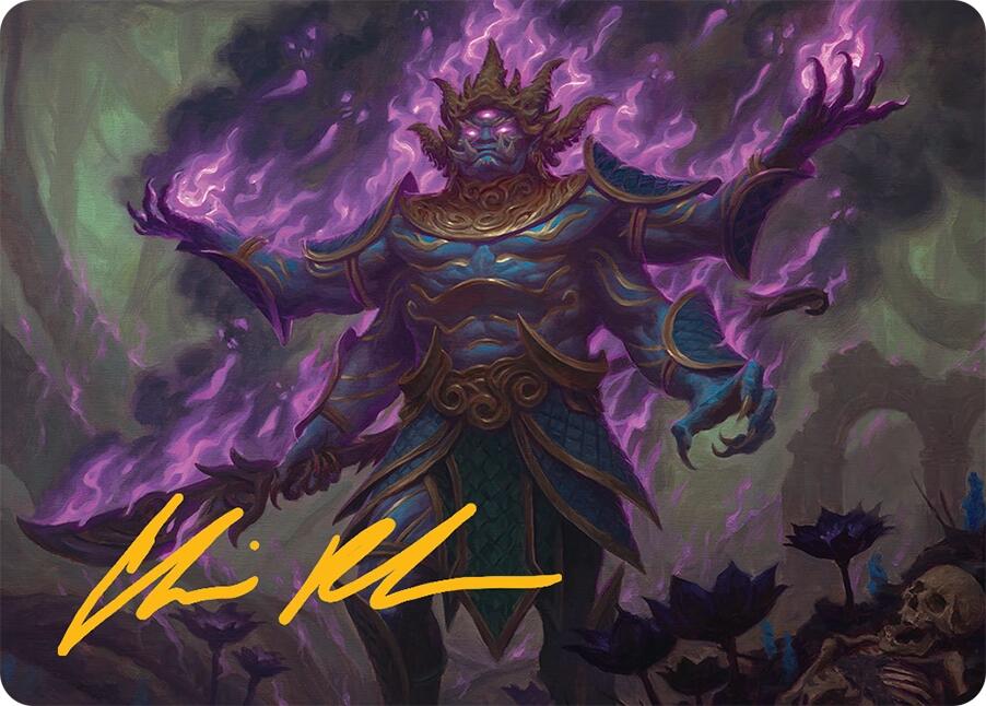 Rot-Curse Rakshasa Art Card (13/54) (Gold-Stamped Signature) [Tarkir: Dragonstorm Art Series] | Exor Games Dartmouth