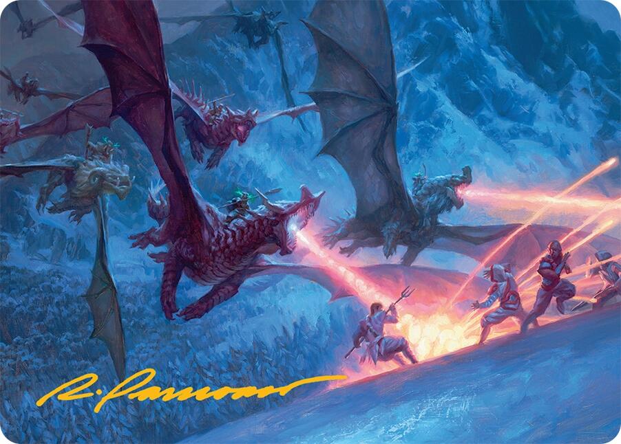 Dragonback Assault Art Card (22/54) (Gold-Stamped Signature) [Tarkir: Dragonstorm Art Series] | Exor Games Dartmouth