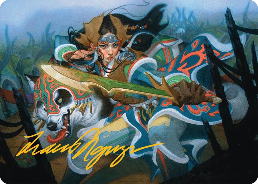 Eshki Dragonclaw Art Card (23/54) (Gold-Stamped Signature) [Tarkir: Dragonstorm Art Series] | Exor Games Dartmouth