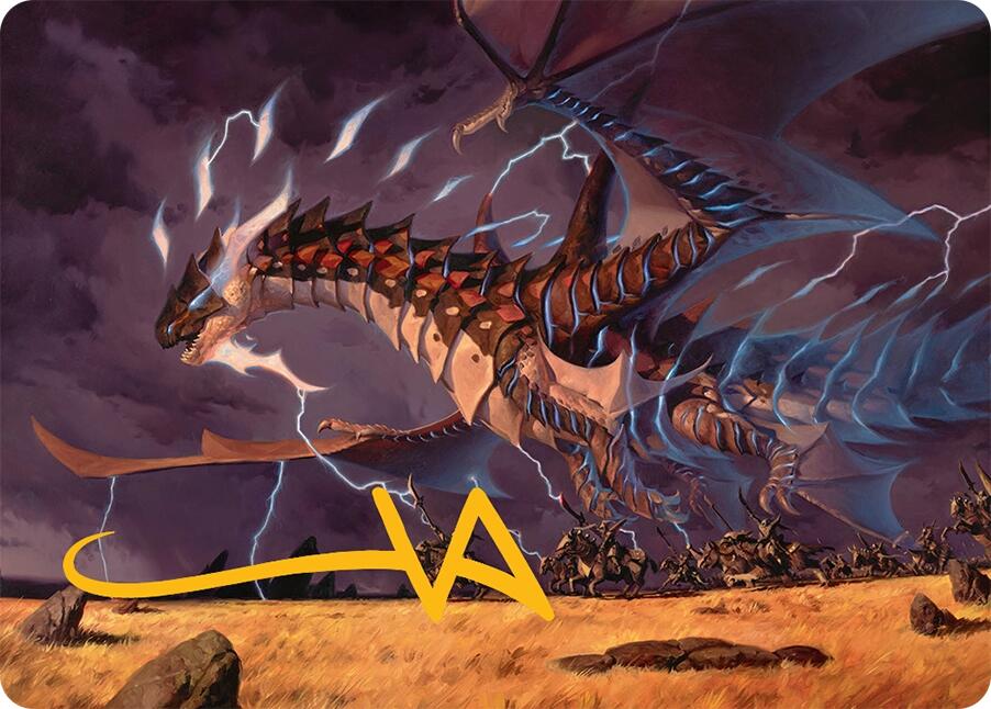 Neriv, Heart of the Storm Art Card (25/54) (Gold-Stamped Signature) [Tarkir: Dragonstorm Art Series] | Exor Games Dartmouth