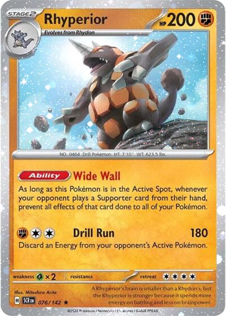 Rhyperior (076/142) (Cosmos Holo) [Scarlet & Violet: Stellar Crown] | Exor Games Dartmouth