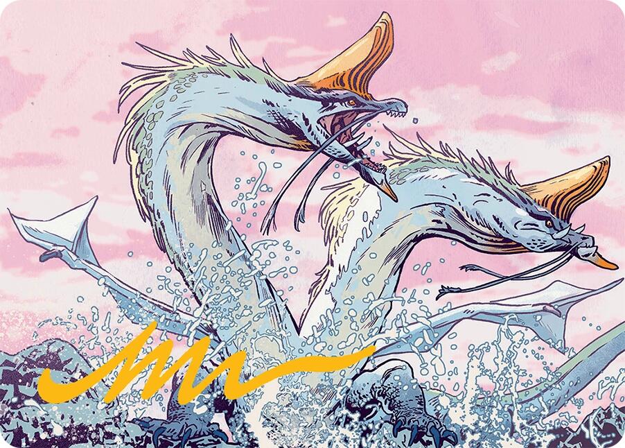 Twinmaw Stormbrood Art Card (39/54) (Gold-Stamped Signature) [Tarkir: Dragonstorm Art Series] | Exor Games Dartmouth