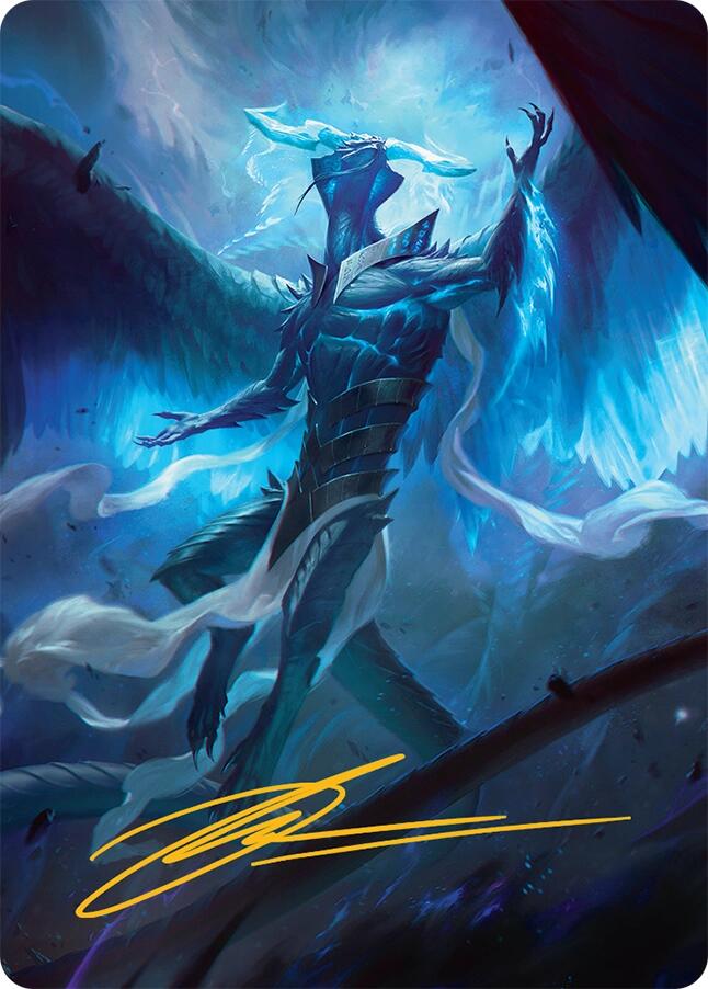 Ugin, Eye of the Storms Art Card (1/54) (Gold-Stamped Signature) [Tarkir: Dragonstorm Art Series] | Exor Games Dartmouth