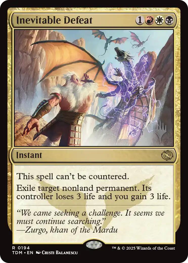 Inevitable Defeat [Tarkir: Dragonstorm Promos] | Exor Games Dartmouth