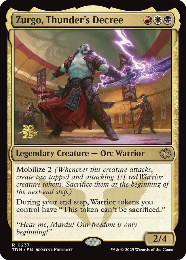 Zurgo, Thunder's Decree [Tarkir: Dragonstorm Prerelease Promos] | Exor Games Dartmouth