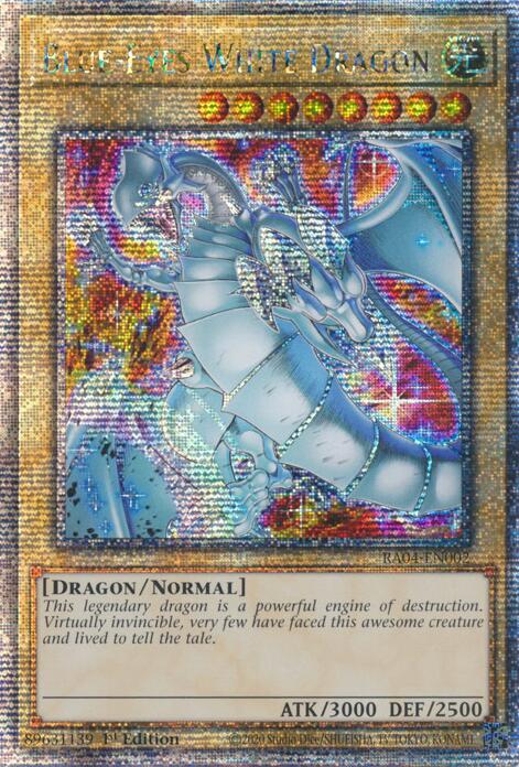 Blue-Eyes White Dragon (New Art) [RA04-EN002] Quarter Century Secret Rare | Exor Games Dartmouth