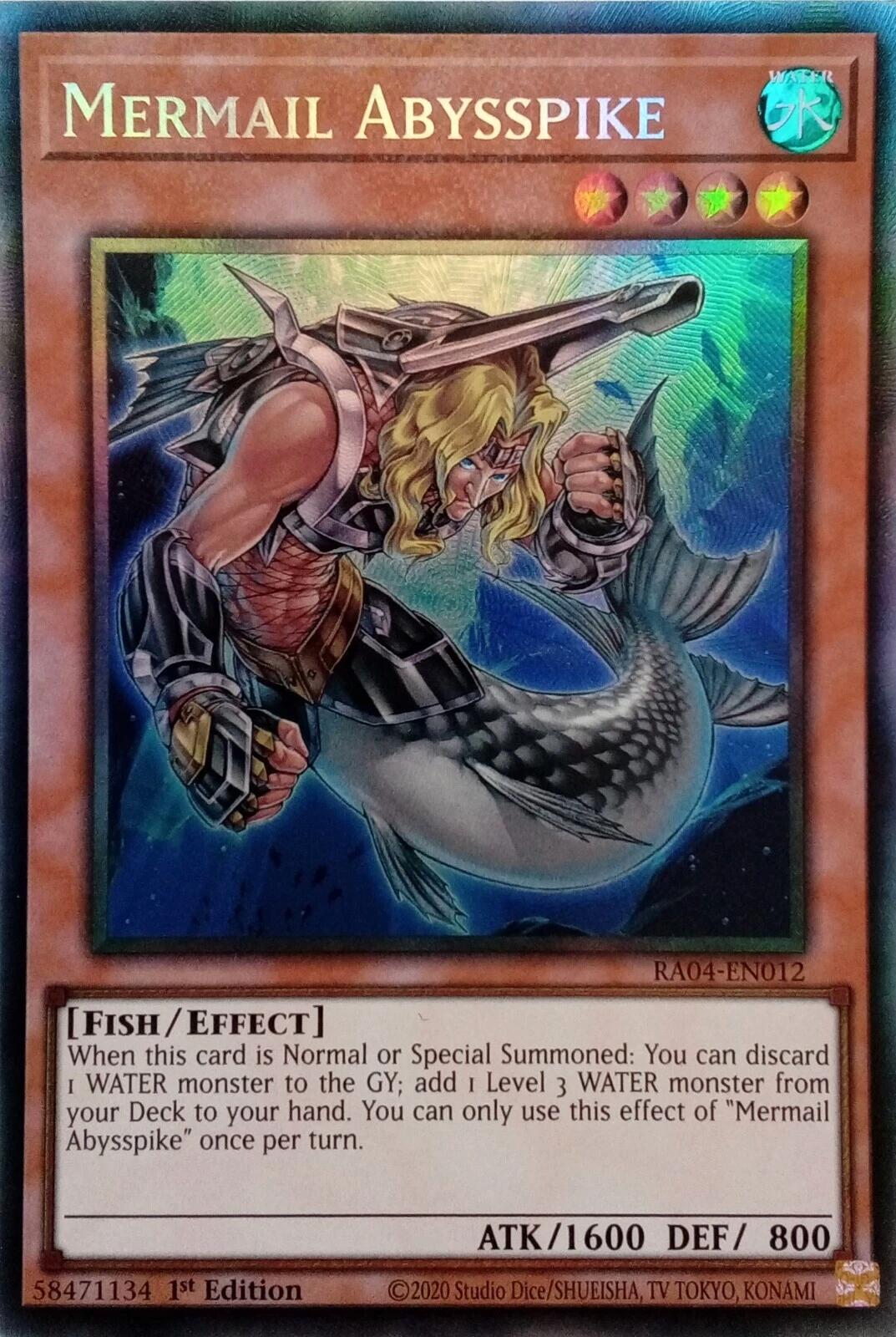 Mermail Abysspike [RA04-EN012] Prismatic Collector's Rare | Exor Games Dartmouth
