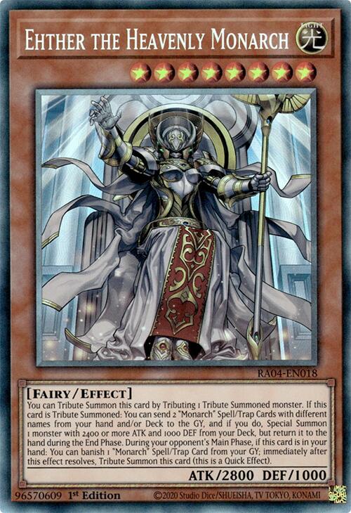Ehther the Heavenly Monarch [RA04-EN018] Prismatic Collector's Rare | Exor Games Dartmouth