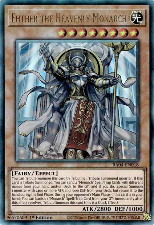 Ehther the Heavenly Monarch [RA04-EN018] Prismatic Ultimate Rare | Exor Games Dartmouth