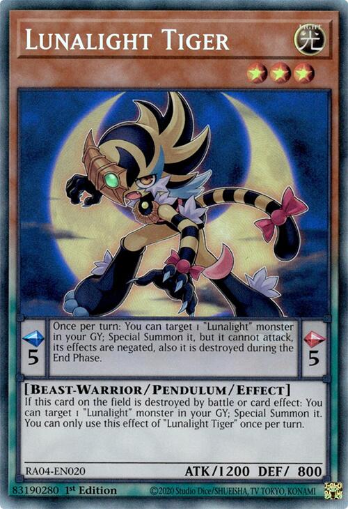 Lunalight Tiger [RA04-EN020] Prismatic Collector's Rare | Exor Games Dartmouth