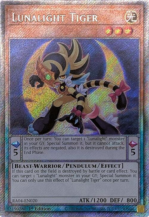 Lunalight Tiger [RA04-EN020] Platinum Secret Rare | Exor Games Dartmouth