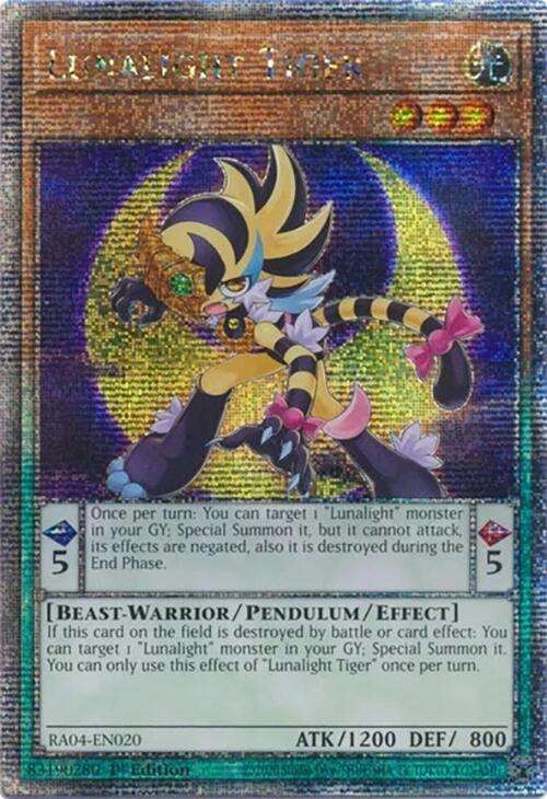 Lunalight Tiger [RA04-EN020] Quarter Century Secret Rare | Exor Games Dartmouth