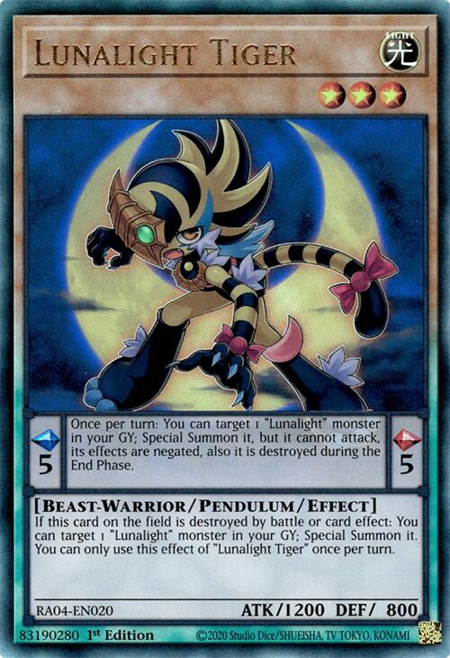 Lunalight Tiger [RA04-EN020] Prismatic Ultimate Rare | Exor Games Dartmouth