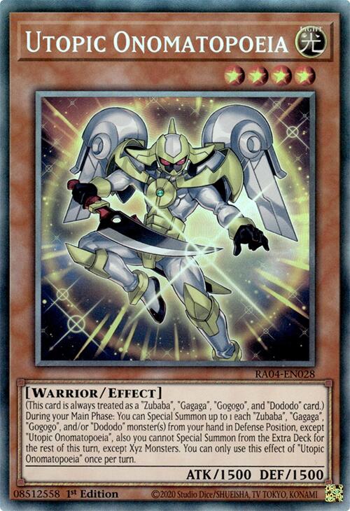 Utopic Onomatopoeia [RA04-EN028] Prismatic Collector's Rare | Exor Games Dartmouth