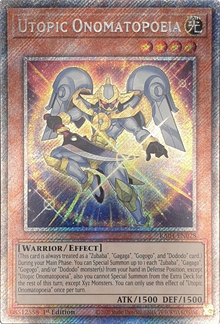 Utopic Onomatopoeia [RA04-EN028] Platinum Secret Rare | Exor Games Dartmouth